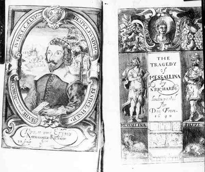 Frontispice van The Tragedy of Messallina door Nathanael Richards (fl.1630-40), uitgegeven in 1640 door English School