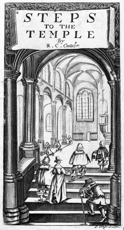 Frontispice van Steps to the Temple door Richard Crashaw, gegraveerd door J. Cross, 1648 door English School