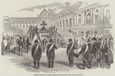Begrafenisstoet van maarschalk Exelmans naar de kerk van de Invalides, in Parijs door English School