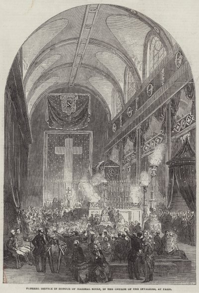 Rouwdienst ter Eer van Maarschalk Soult, in de Kerk van de Invalides, in Parijs door English School