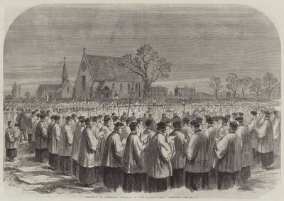 Begrafenis van Kardinaal Wiseman op de Kensal-Green Begraafplaats door English School