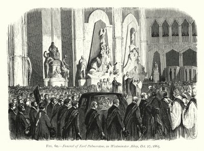 Begrafenis van Graaf Palmerston, in Westminster Abbey, 27 oktober 1865 door English School