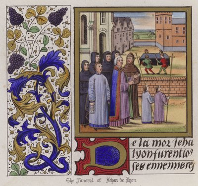 Begrafenis van Jehan De Lyon door English School