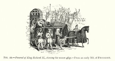 Begrafenis van Koning Richard II, met zijn wassen beeld door English School
