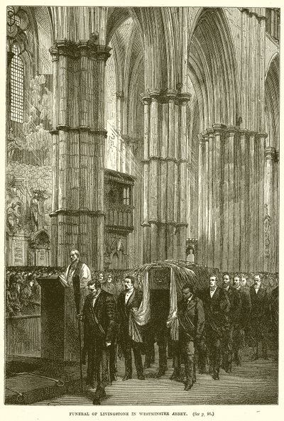 Begrafenis van Livingstone in Westminster Abbey door English School