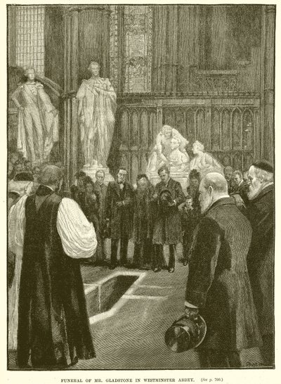 Begrafenis van Mr. Gladstone in Westminster Abbey door English School