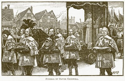 Begrafenis van Oliver Cromwell, illustratie uit The New Popular Educator, ca. 1891 door English School