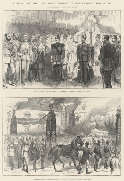 Begrafenis van wijlen hertog Ernst van Saksen-Coburg en Gotha door English School