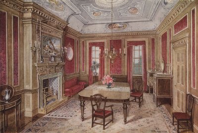 Meubilair voor een eetkamer uit het begin van de 18e eeuw door English School