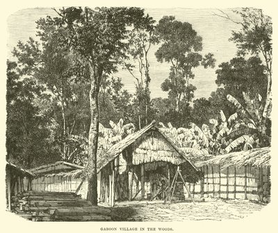 Gabon dorp in de bossen door English School