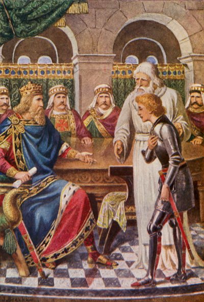 Galahad aan het hof van Koning Arthur door English School