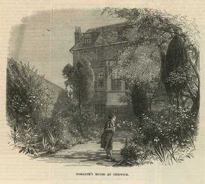 Tuin bij het huis van William Hogarth door English School