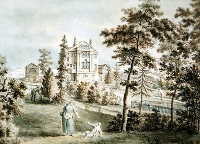 Tuinpaviljoen in een park, ca. 1725 door English School