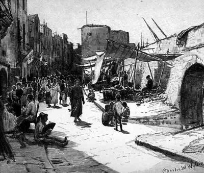 Garibaldi Straat, Taranto, Italië, uit 