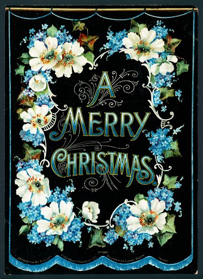 Bloemenslinger, kerstkaart door English School