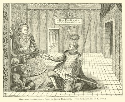 Gascoigne presenteert een Boek aan Koningin Elizabeth door English School