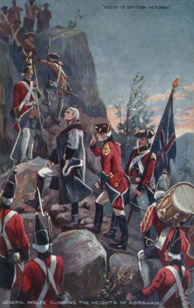 Generaal Wolfe beklimt de Hoogten van Abraham, Quebec, 1759 door English School