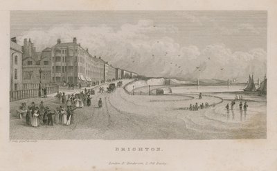 Algemeen uitzicht langs de kustlijn van Brighton door English School