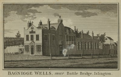 Algemeen overzicht van Bagnigge Wells door English School