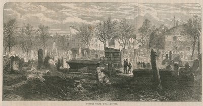 Algemeen overzicht van Bunhill Fields begraafplaats door English School