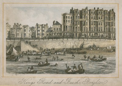 Algemeen uitzicht op Kings Road en strand in Brighton door English School
