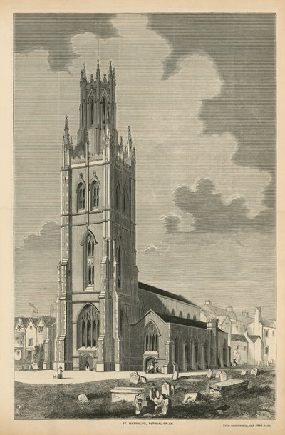 Algemeen uitzicht op St Matthews Kerk door English School