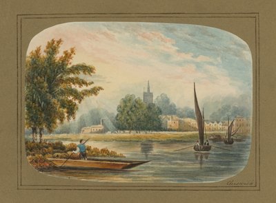 Algemeen uitzicht over de rivier de Theems bij Chiswick door English School