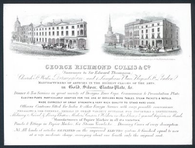 George Richmond Collis & Co, handelskaart door English School