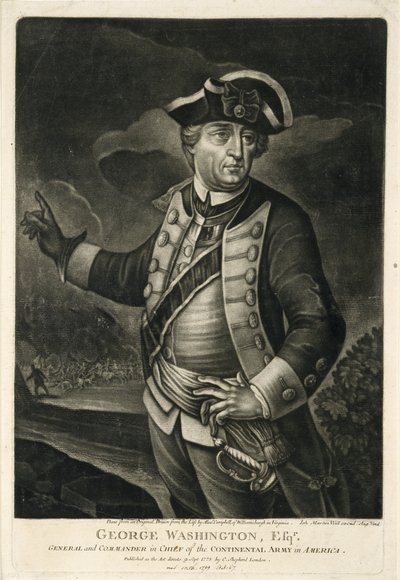 George Washington, Esqr., Generaal en Opperbevelhebber van het Continentale Leger in Amerika door English School