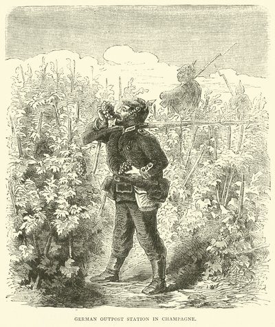 Duitse buitenpost in Champagne, september 1870 door English School