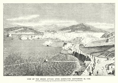 Gibraltar: Uitzicht op de Grote Aanval op Gibraltar door English School