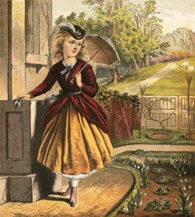 Meisje met parasol door English School