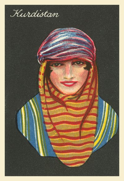Meisjes van vele landen: Koerdistan (kleur litho) door English School