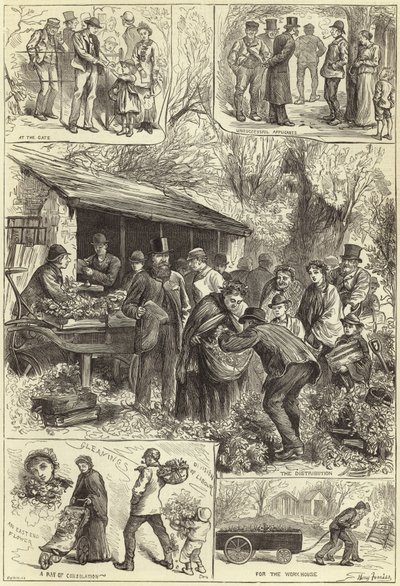 Het uitdelen van planten aan de armen van Londen in Victoria Park door English School