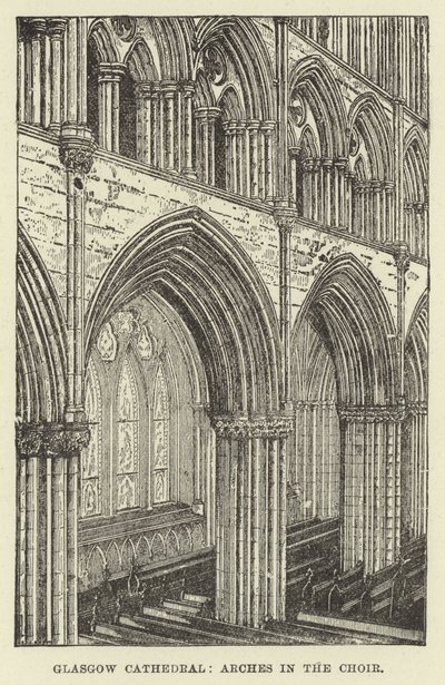 Glasgow-kathedraal, bogen in het koor door English School