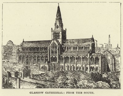 Glasgow-kathedraal, vanuit het zuiden door English School