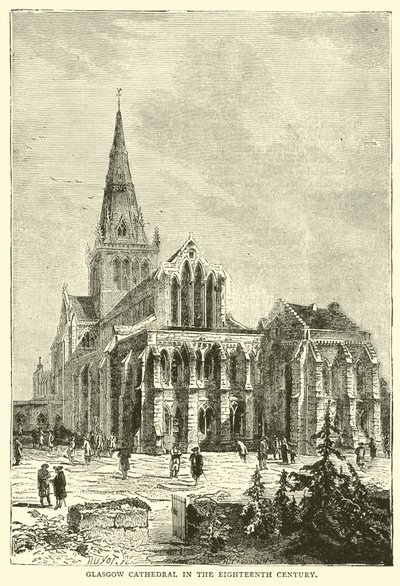 Kathedraal van Glasgow in de achttiende eeuw door English School
