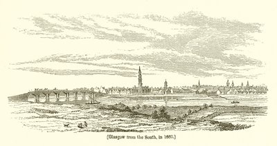 Glasgow vanuit het zuiden, in 1660 door English School
