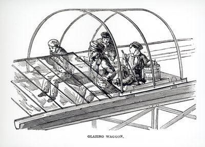 Beglazingswagen gebruikt bij Paxtons Crystal Palace, 1850 door English School