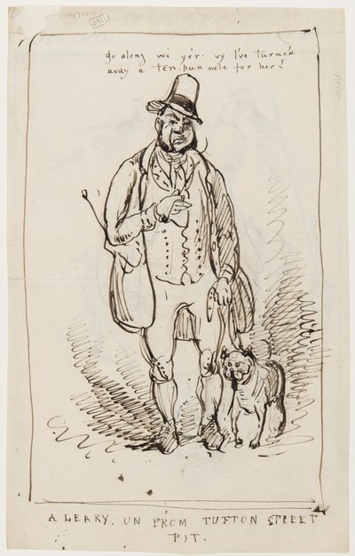 Ga weg, ik heb een briefje van tien pond voor haar afgewezen! Een Leary uit Tufton Street Pit, ca. 1825 door English School