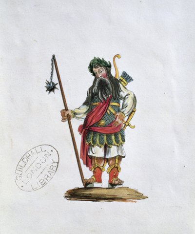 Gog, illustratie van een van de Guildhall-standbeelden van de legendarische reuzen door English School