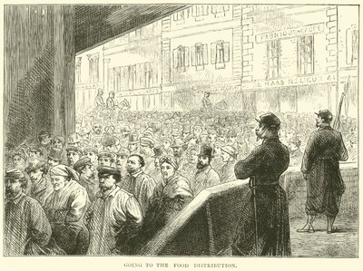 Op weg naar de voedseluitdeling, maart 1871 door English School