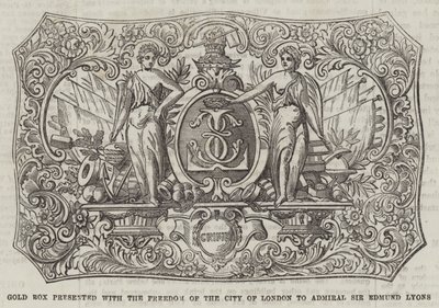 Gouden doos gepresenteerd met de vrijheid van de stad Londen aan admiraal Sir Edmund Lyons door English School