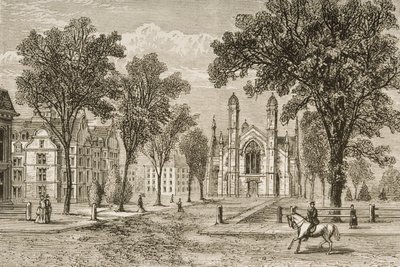 Gore Hall, Harvard University in c.1870, uit 