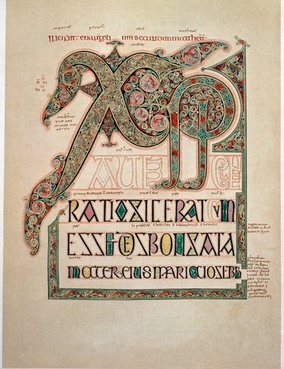 Evangelie volgens Matteüs, pagina van de tweede Incipit door English School