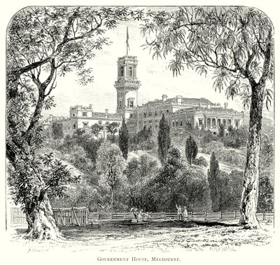 Government House, Melbourne (gravure) door English School