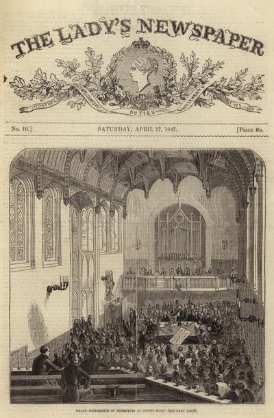 Grote conferentie van Dissenters in Crosby Hall, Londen, 1847 door English School