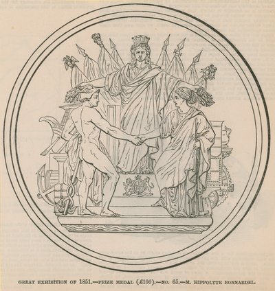 Grote Tentoonstelling van 1851 - prijsmedaille (£100), toegekend aan M. Hippolyte Bonnardel door English School