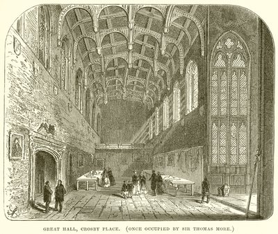 Grote zaal, Crosby Place. (Eens bewoond door Sir Thomas More) door English School