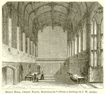Grote zaal, Crosby Place, Bishopsgate door English School